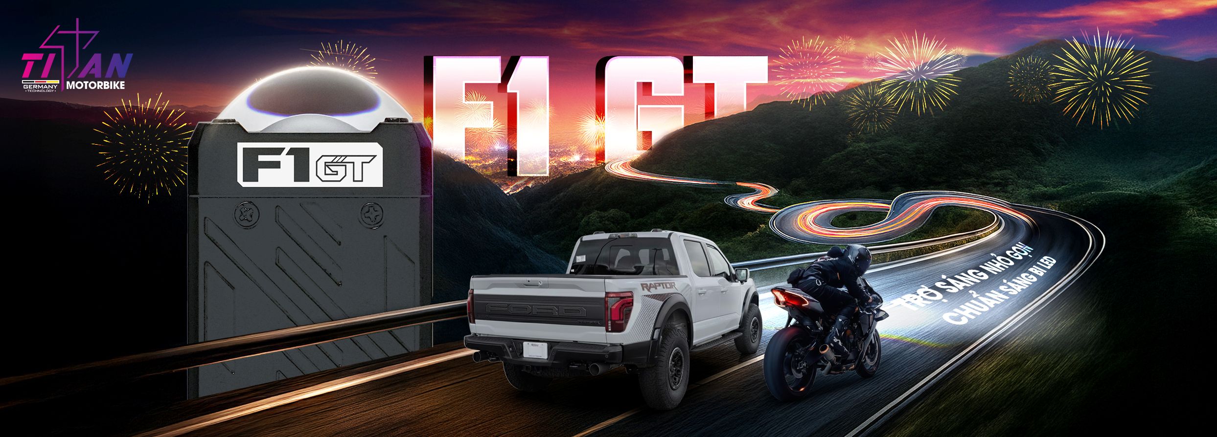 ĐÈN TRỢ SÁNG TITAN MOTO F1 GT