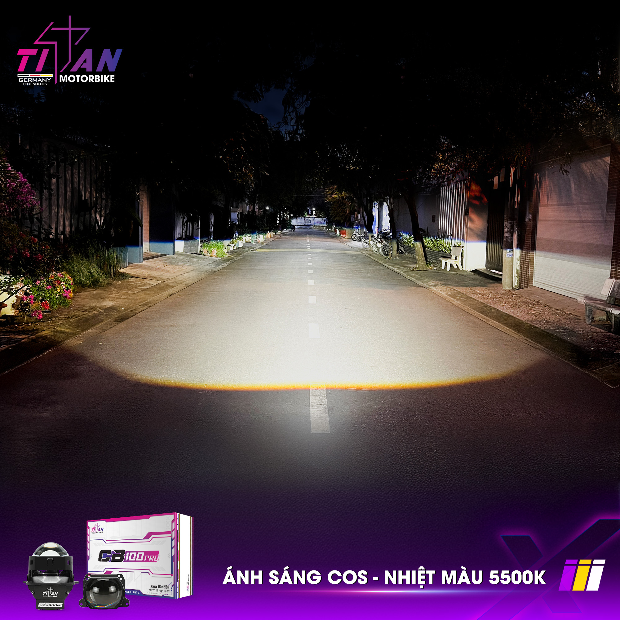 BI LED TITAN MOTO CB100 PRO SQUARE