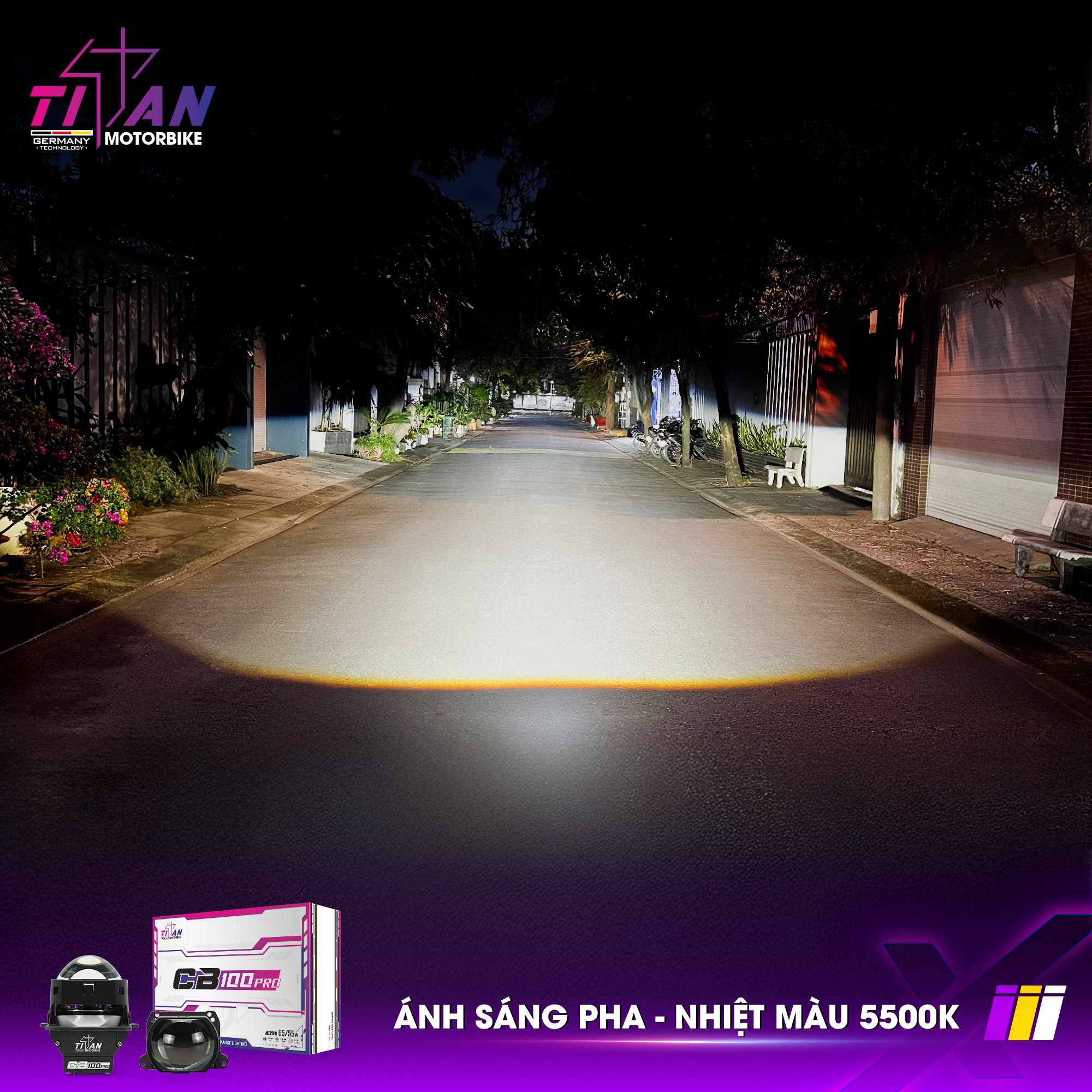 BI LED TITAN MOTO CB100 PRO SQUARE