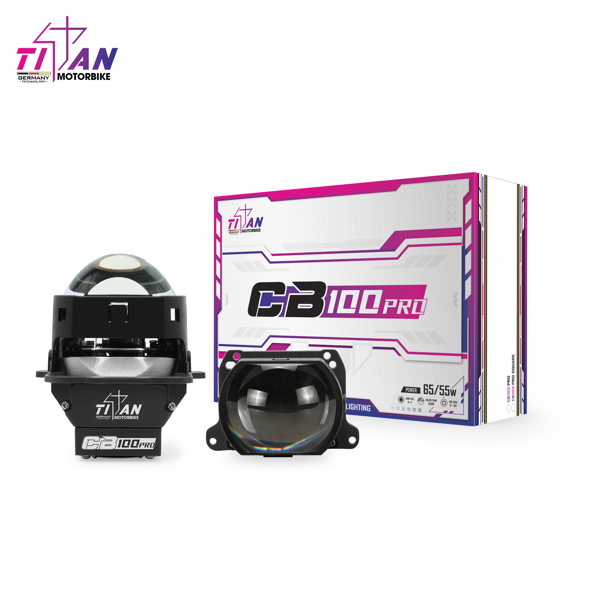 BI LED TITAN MOTO CB100 PRO SQUARE