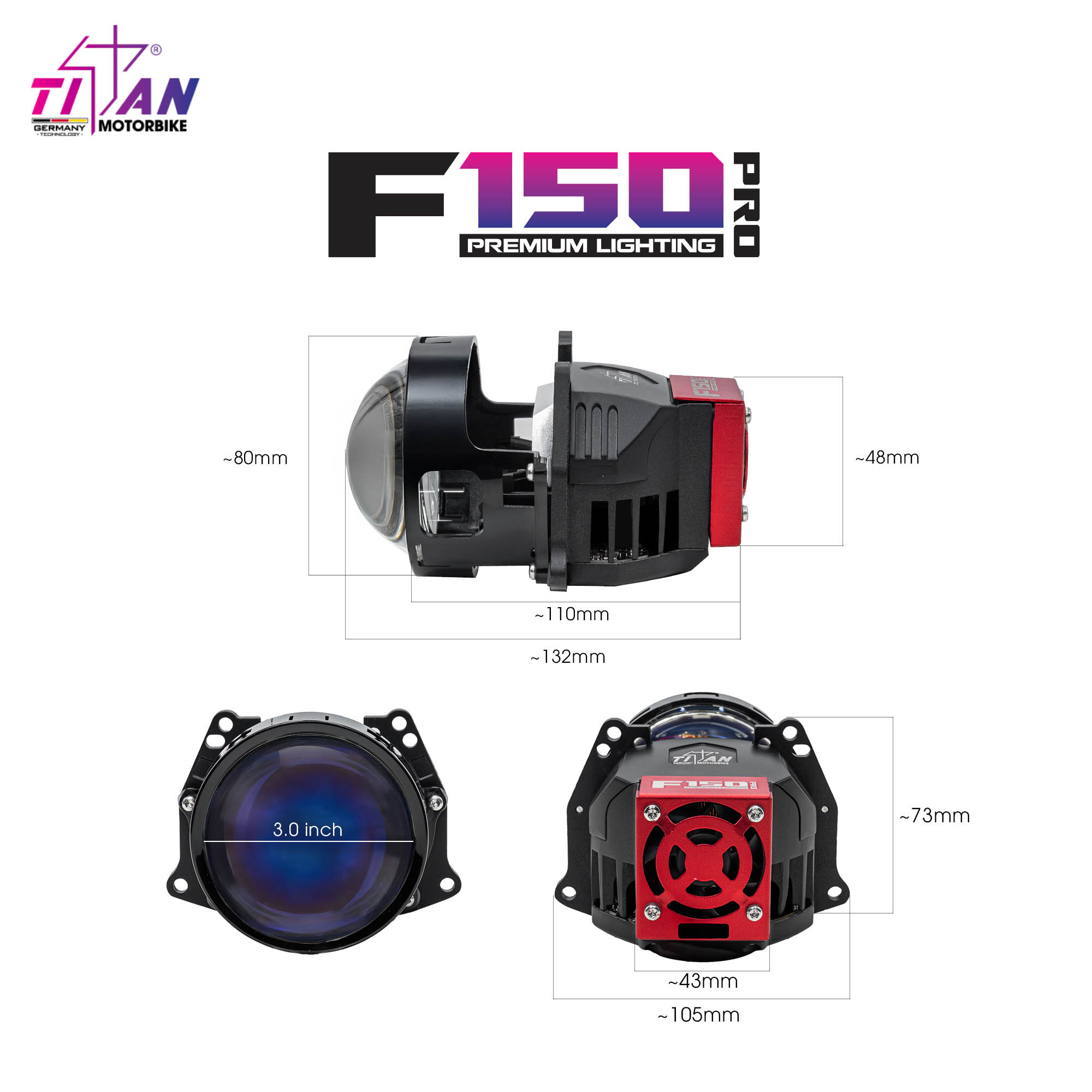 BI LED TITAN MOTO F150 PRO