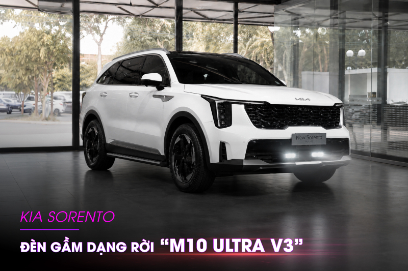 Đèn gầm dạng rời Titan Moto M10 Ultra V3 lắp trên xe Kia Sorento