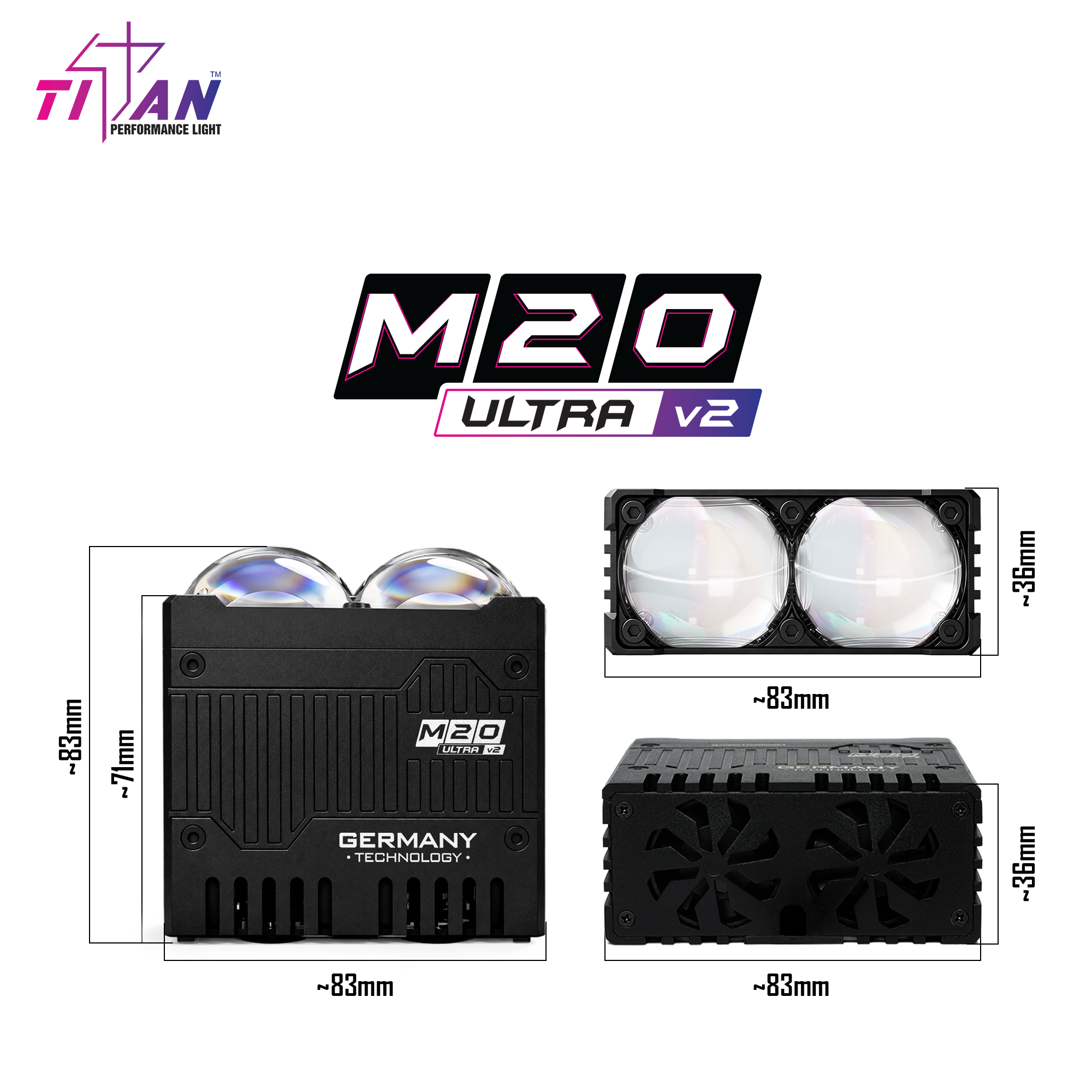 Đèn gầm dạng rời Titan Moto M20 Ultra V2