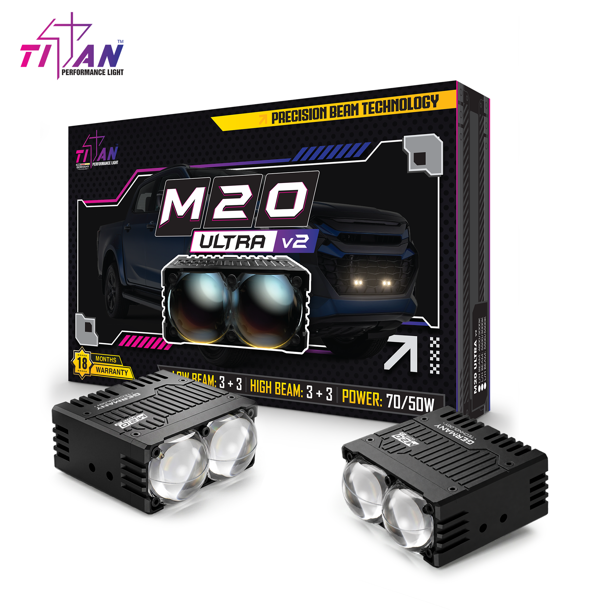 Đèn gầm dạng rời Titan Moto M20 Ultra V2