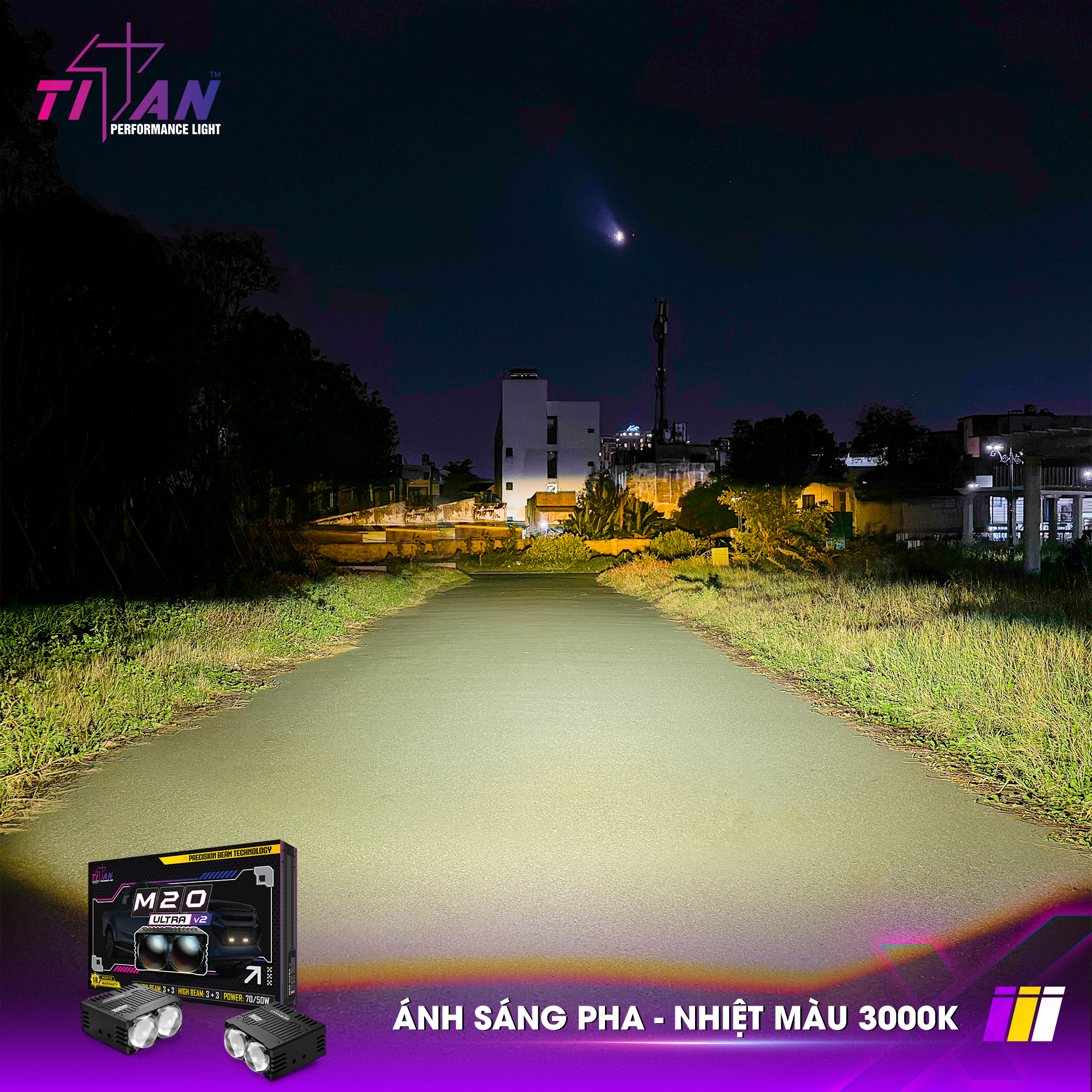 Đèn gầm dạng rời Titan Moto M20 Ultra V2