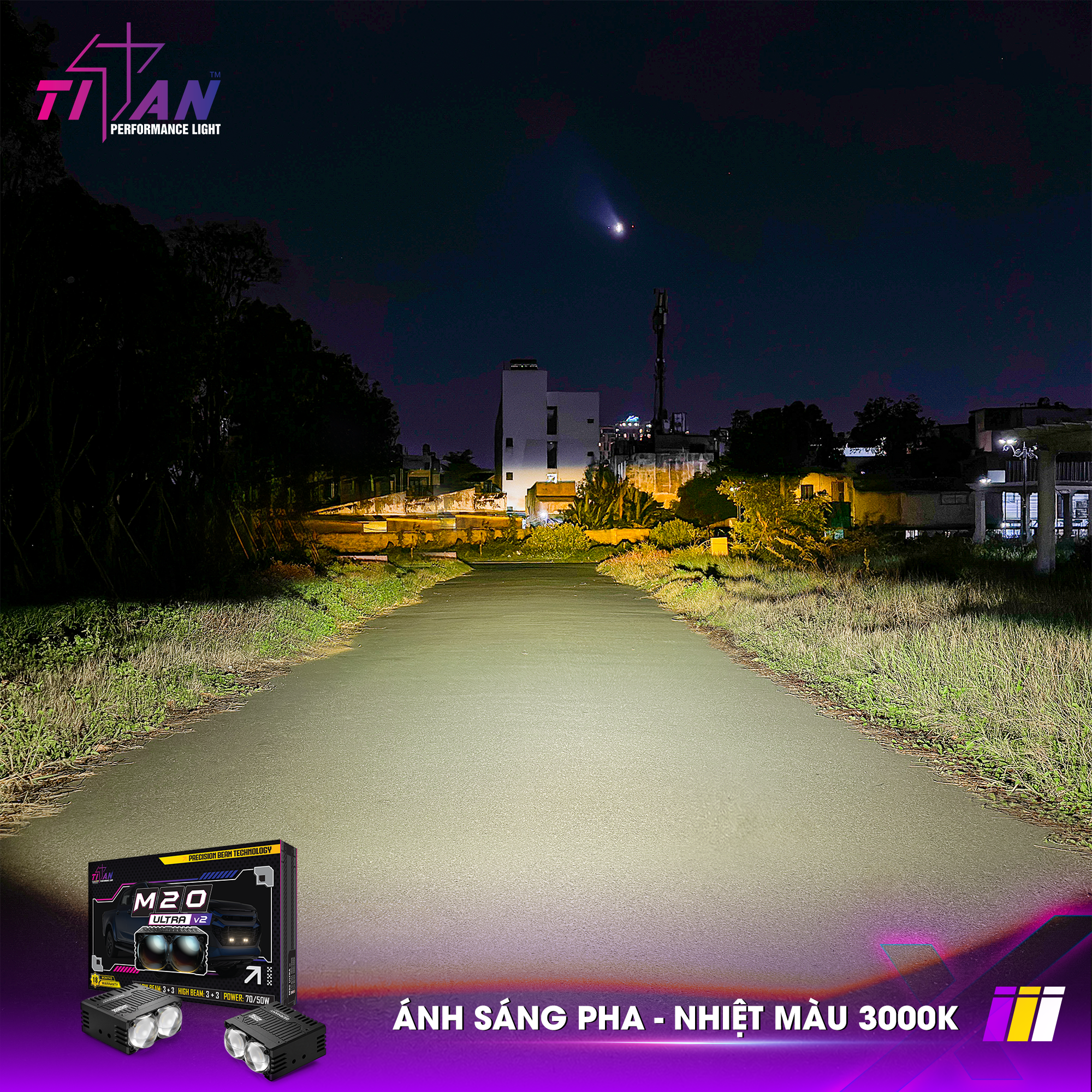Đèn gầm dạng rời Titan Moto M20 Ultra V2