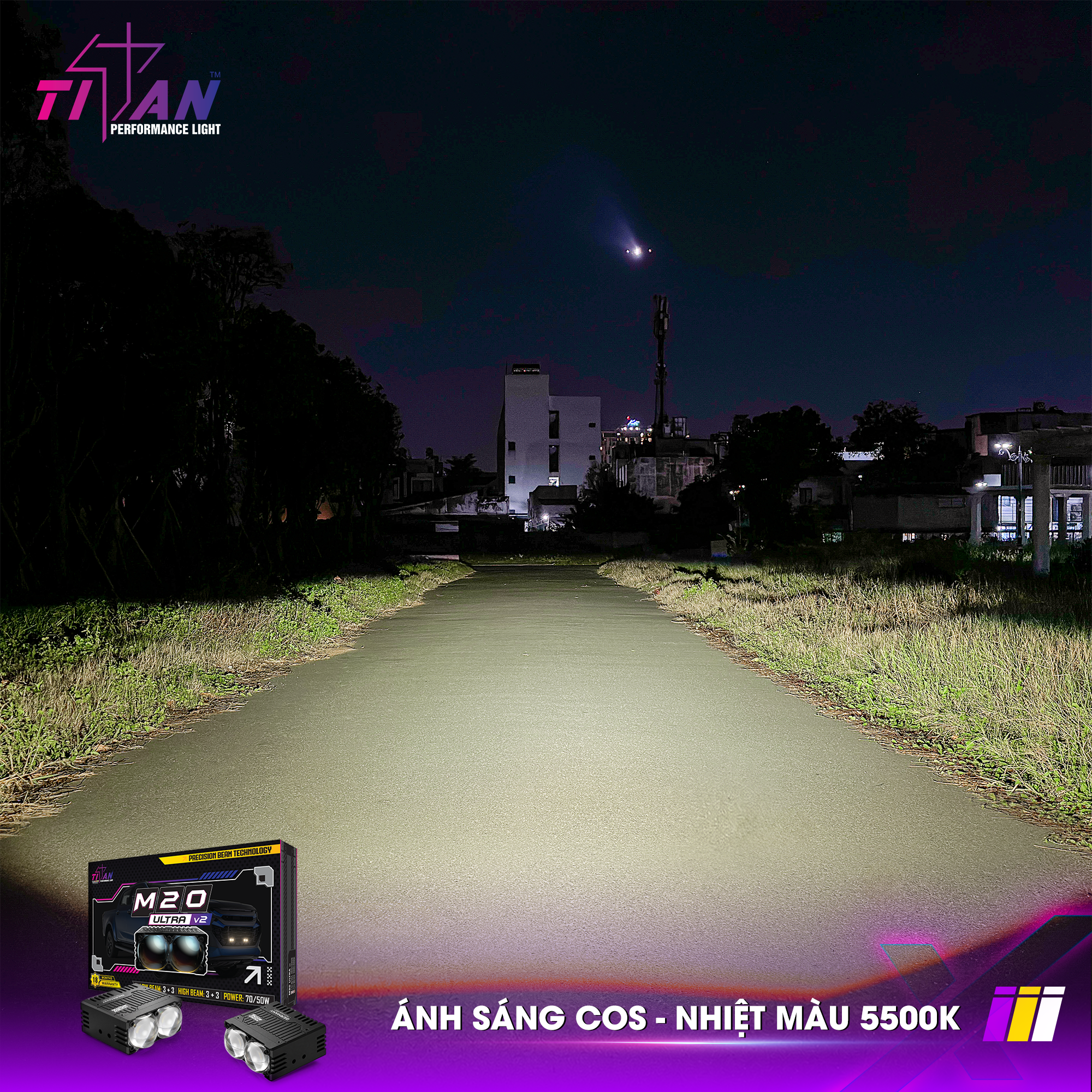 Đèn gầm dạng rời Titan Moto M20 Ultra V2