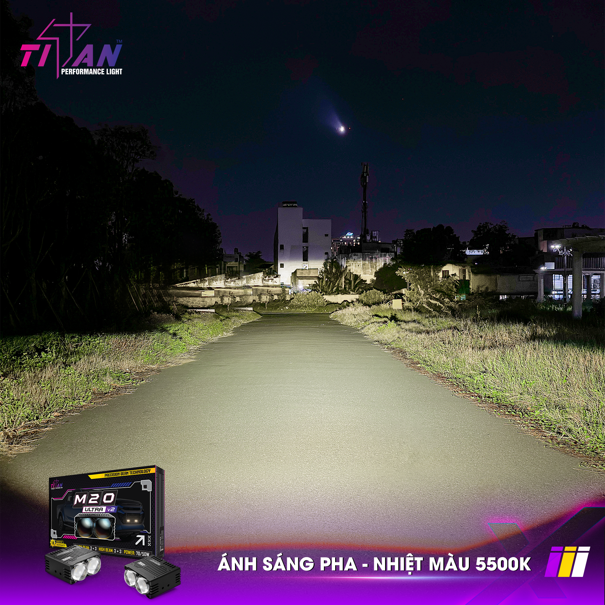 Đèn gầm dạng rời Titan Moto M20 Ultra V2