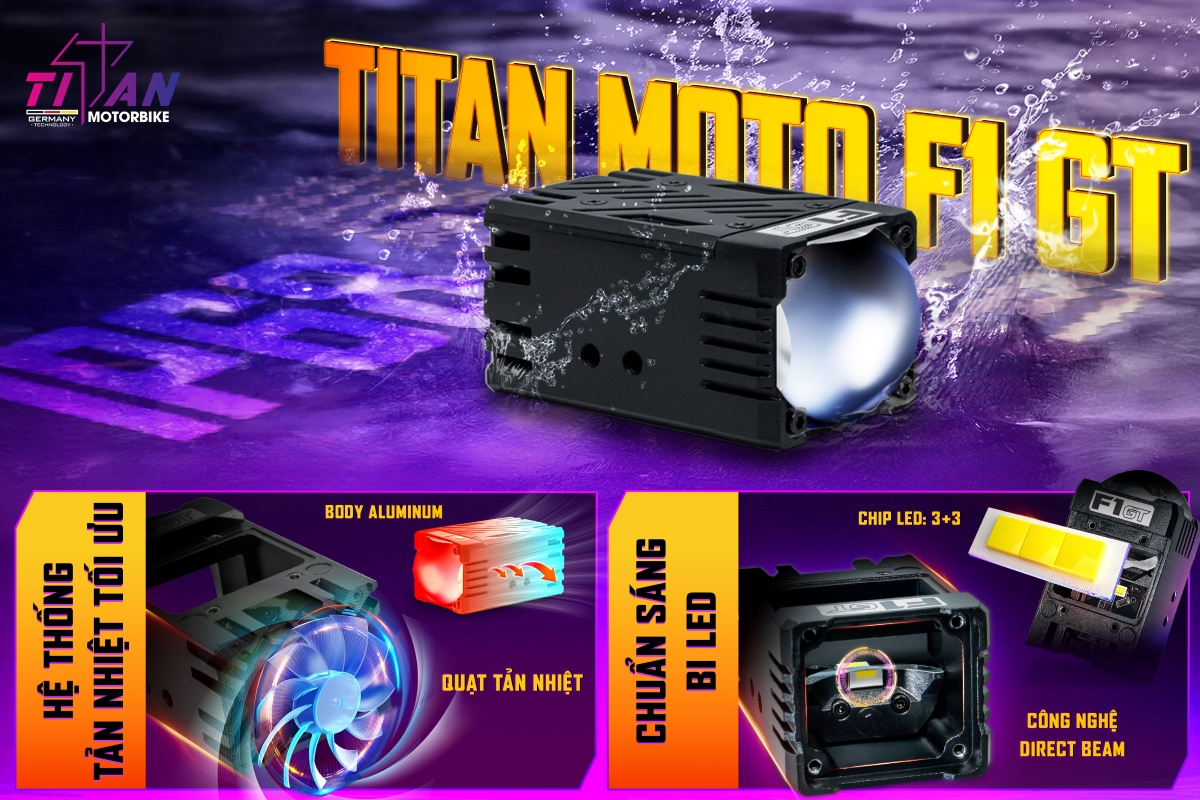 ĐÈN TRỢ SÁNG TITAN MOTO F1 GT