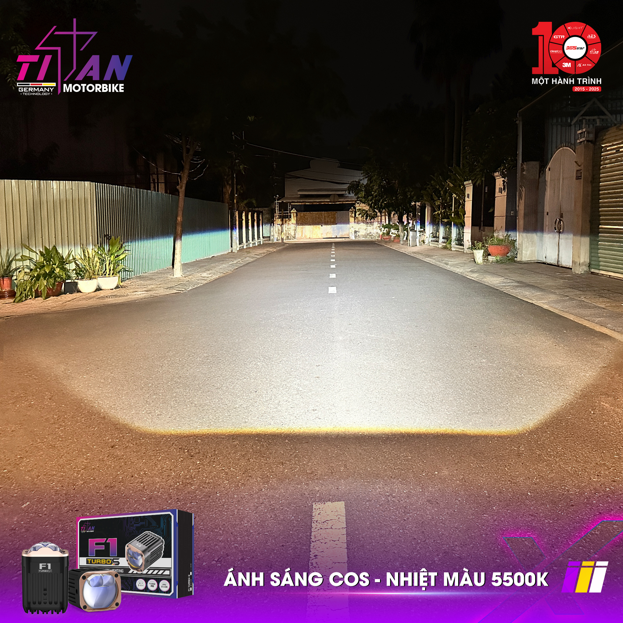 ĐÈN TRỢ SÁNG TITAN MOTO F1 TURBO S