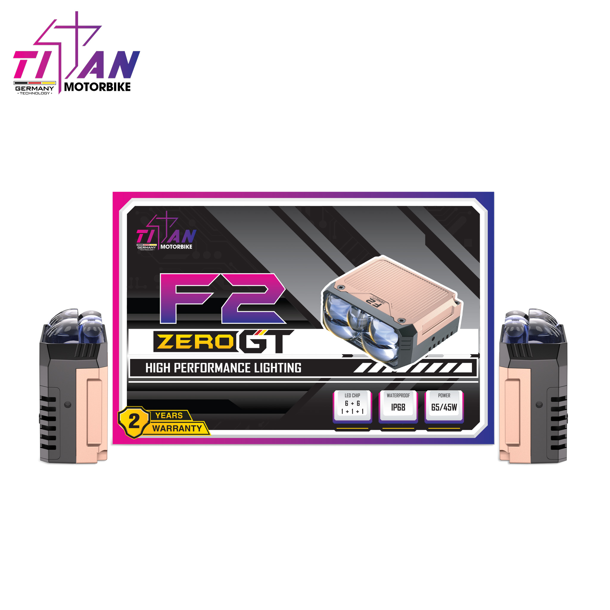 ĐÈN TRỢ SÁNG TITAN MOTO F2 ZERO GT