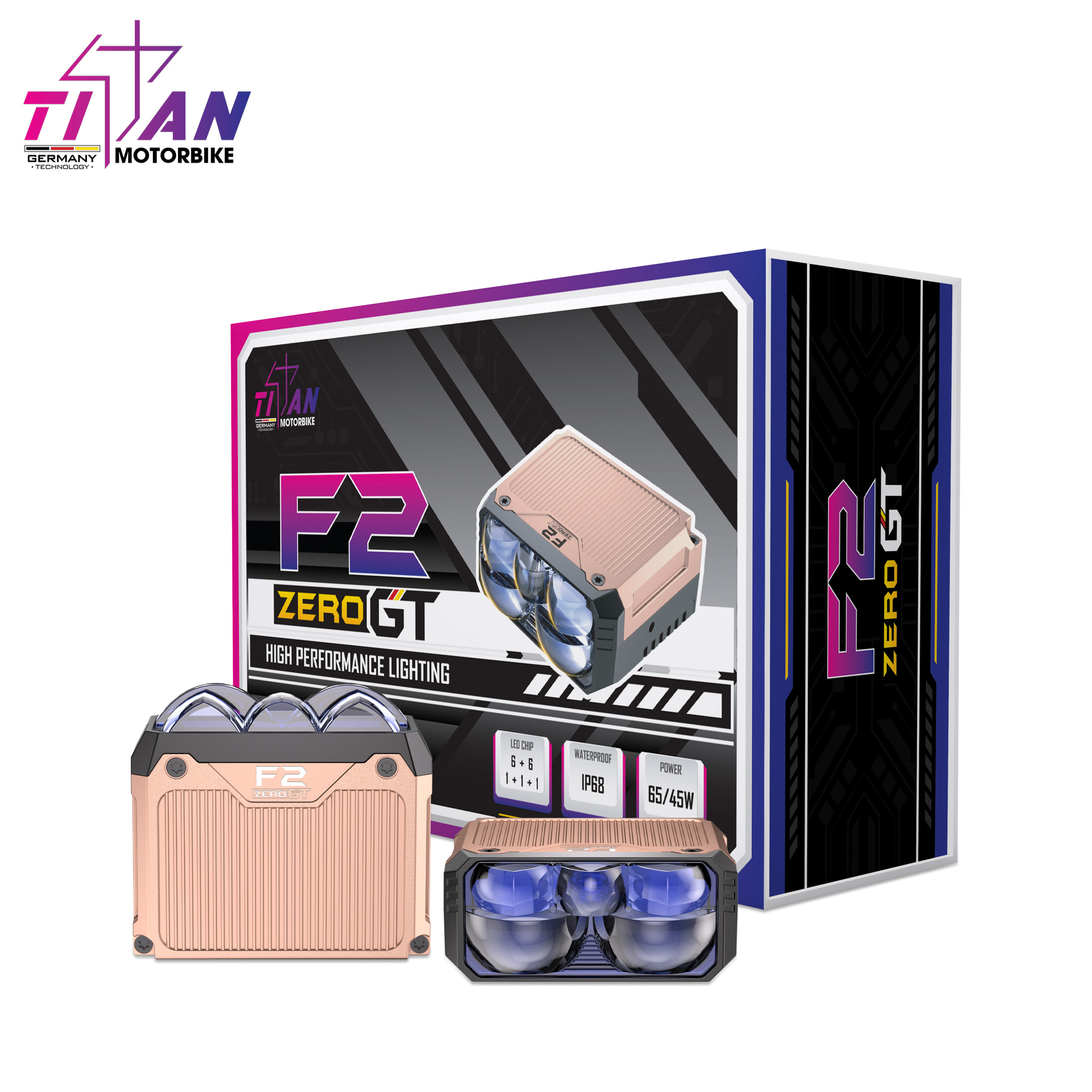 ĐÈN TRỢ SÁNG TITAN MOTO F2 ZERO GT