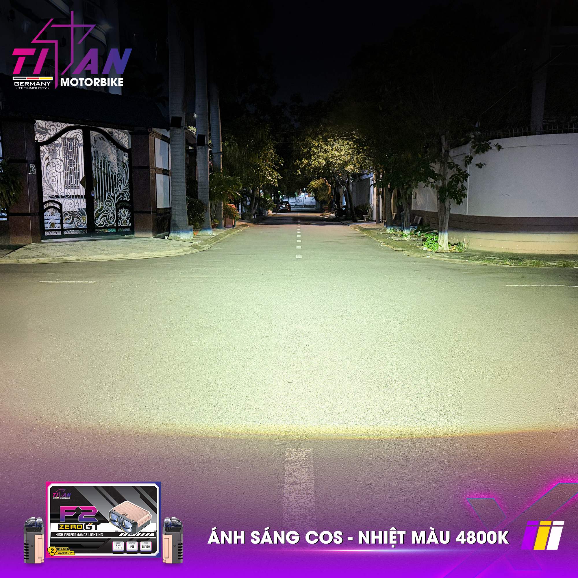 ĐÈN TRỢ SÁNG TITAN MOTO F2 ZERO GT