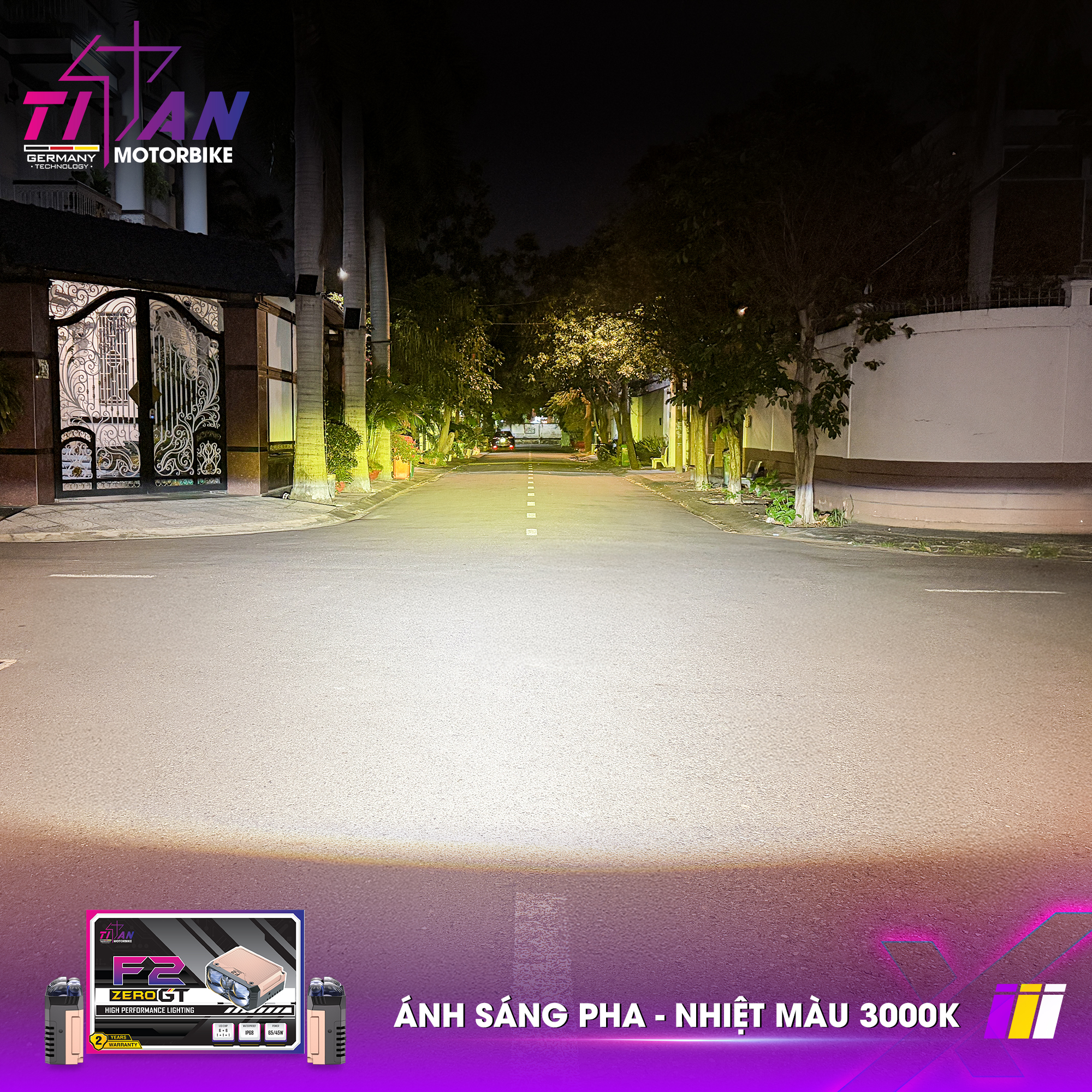 ĐÈN TRỢ SÁNG TITAN MOTO F2 ZERO GT