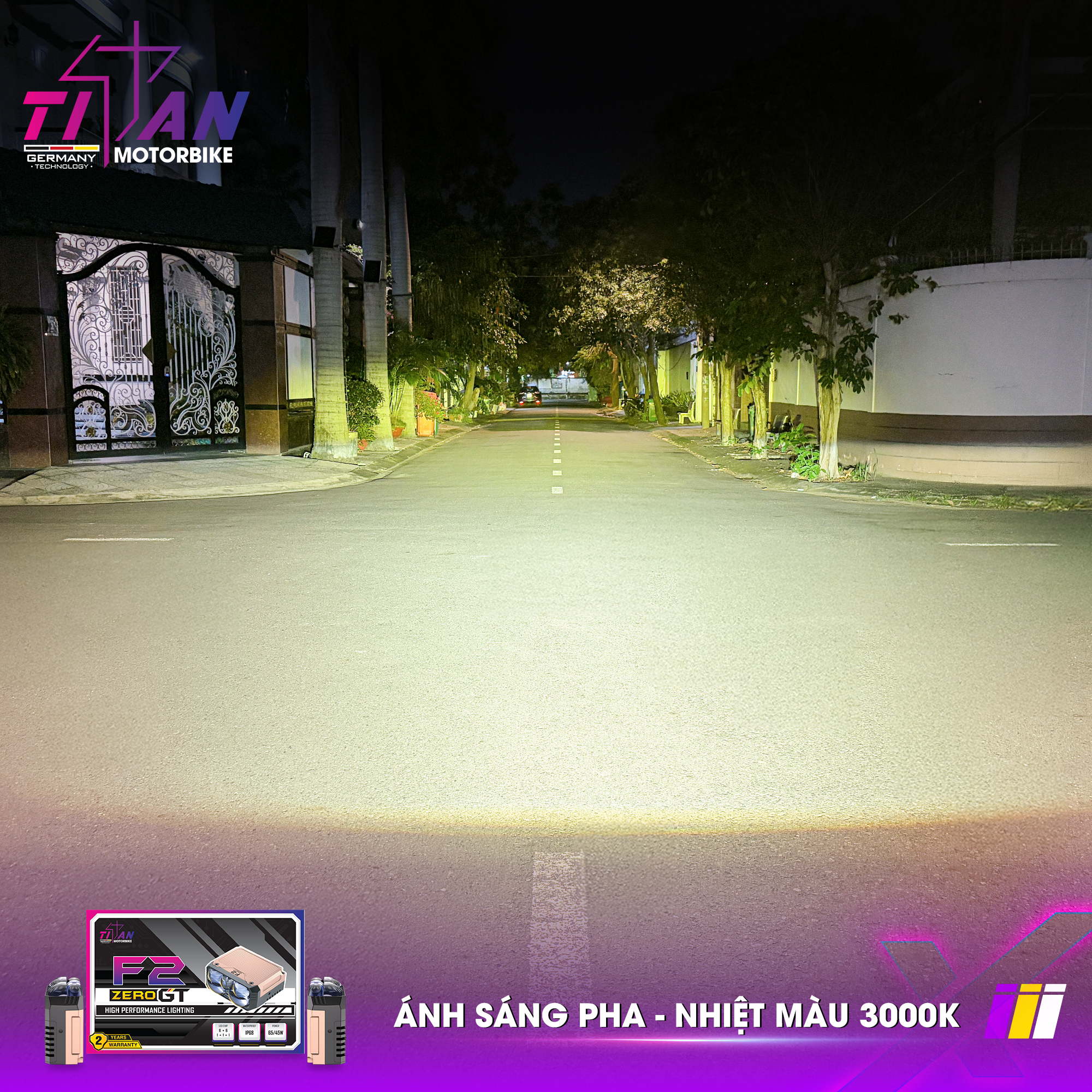 ĐÈN TRỢ SÁNG TITAN MOTO F2 ZERO GT