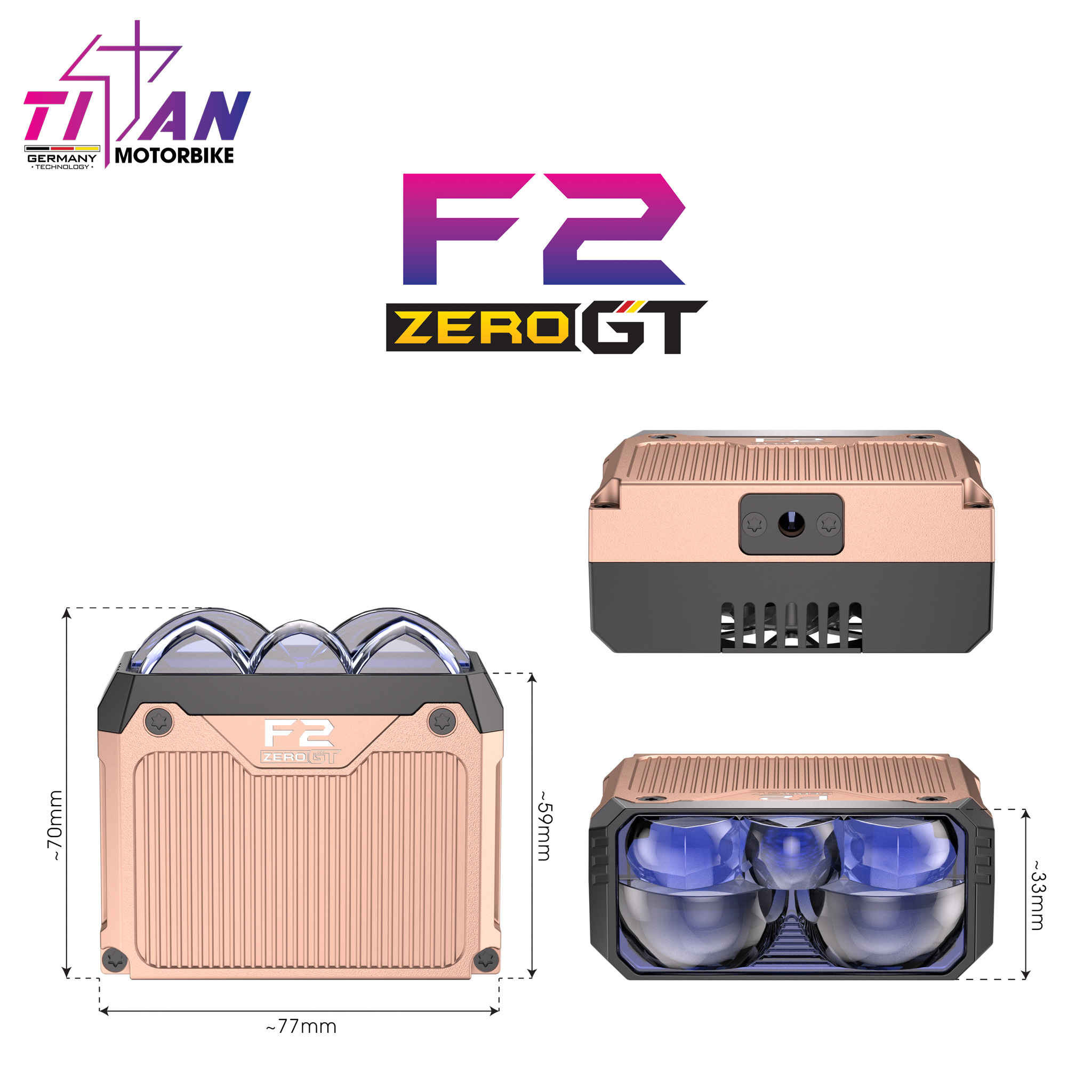 ĐÈN TRỢ SÁNG TITAN MOTO F2 ZERO GT