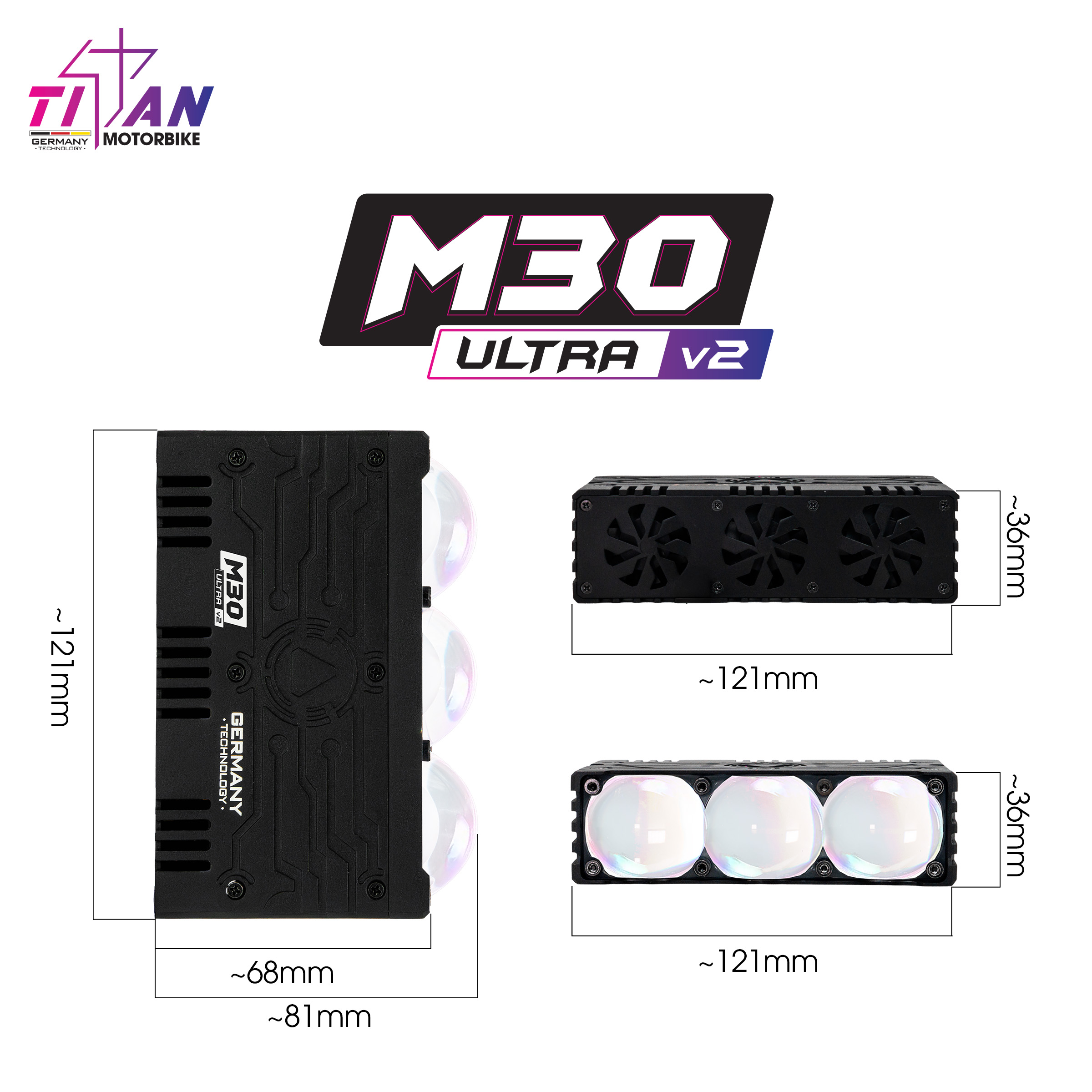 ĐÈN TRỢ SÁNG TITAN MOTO M30 ULTRA V2