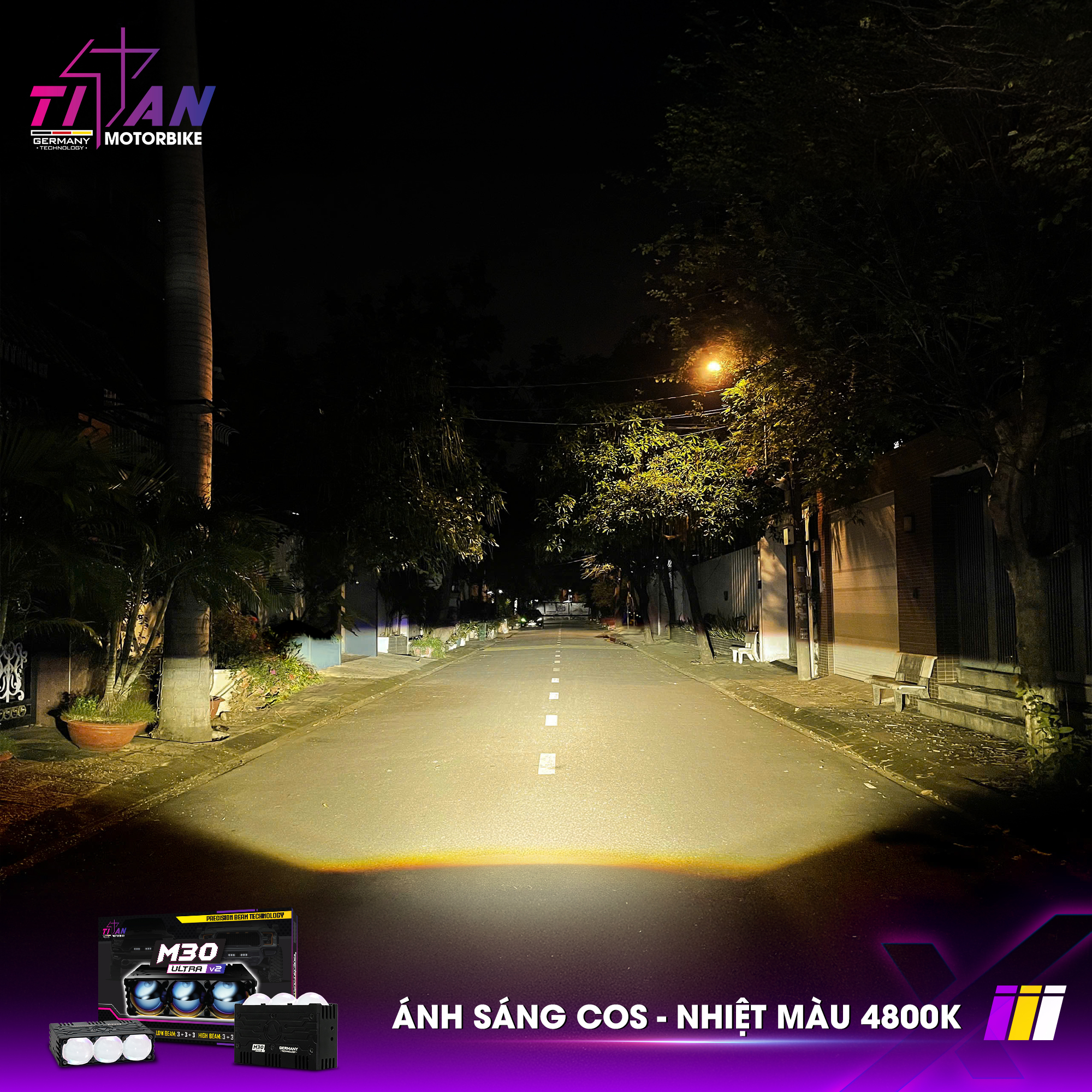 ĐÈN TRỢ SÁNG TITAN MOTO M30 ULTRA V2