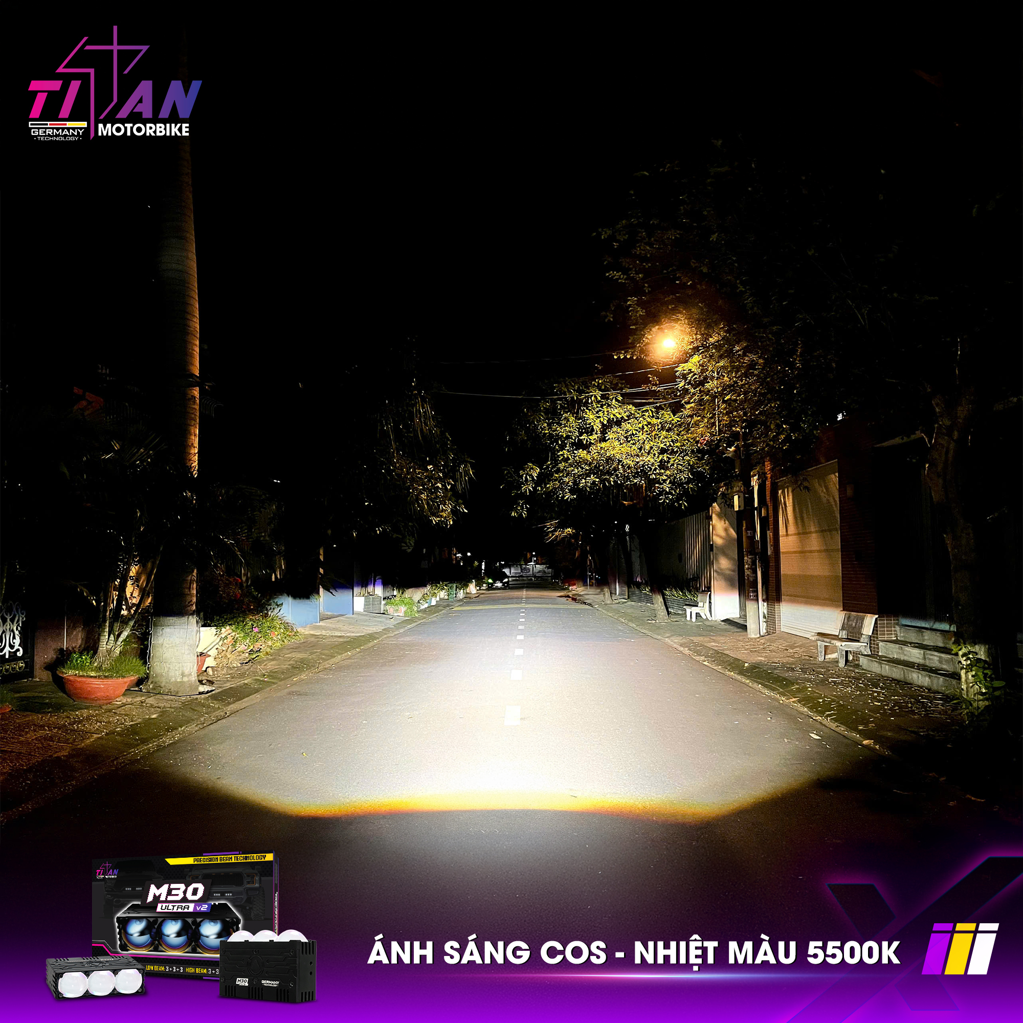 ĐÈN TRỢ SÁNG TITAN MOTO M30 ULTRA V2