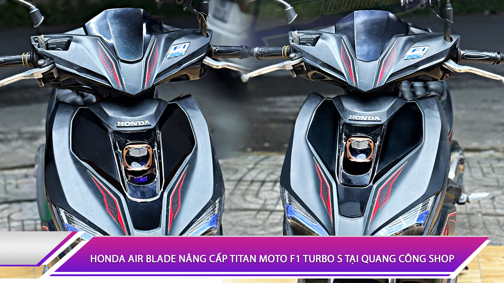 Honda Air Blade nâng cấp Titan Moto F1 Turbo S tại Quang Công Shop