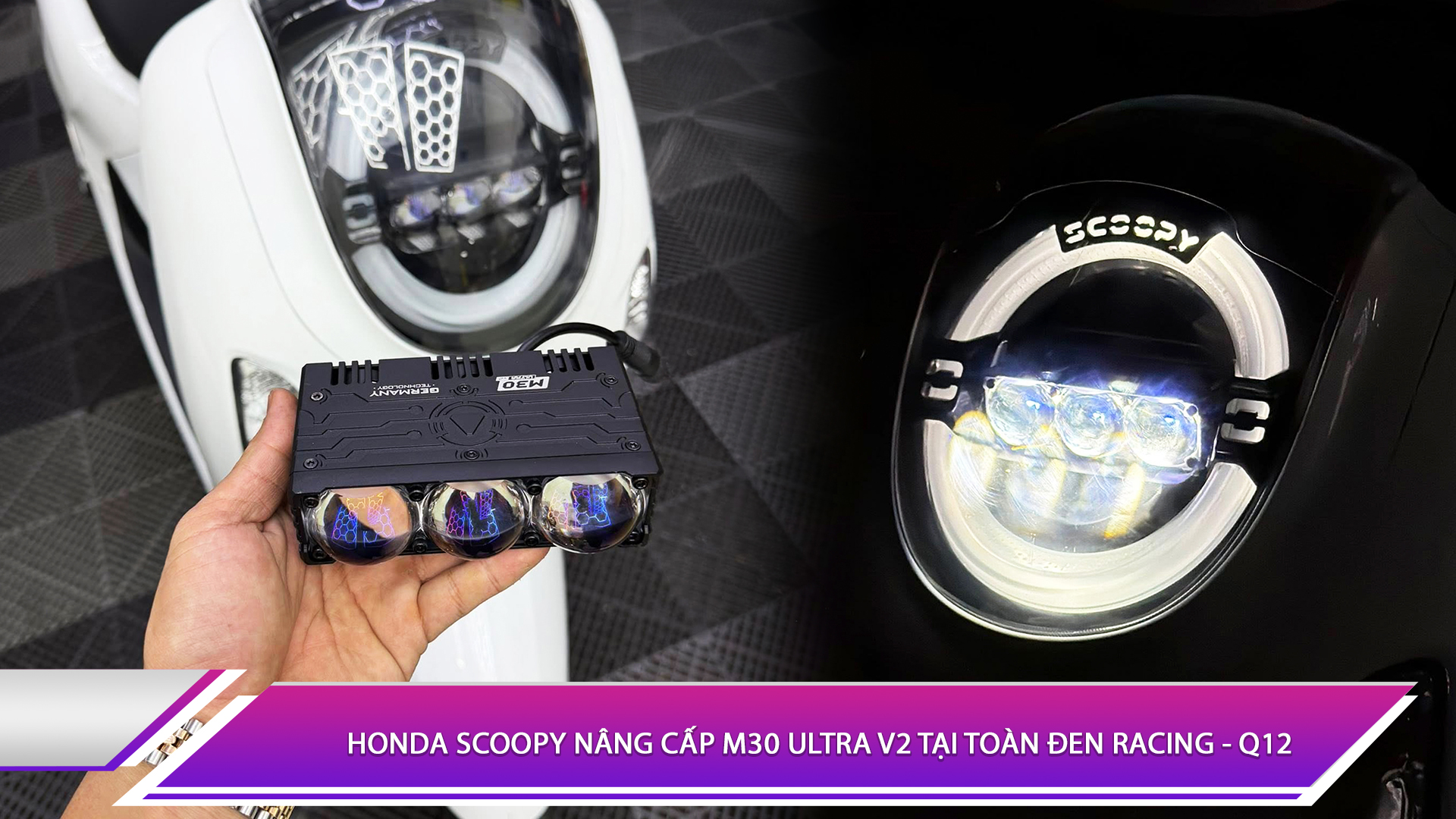 Honda Scoopy nâng cấp M30 Ultra V2 tại Toàn Đen Racing - Q12