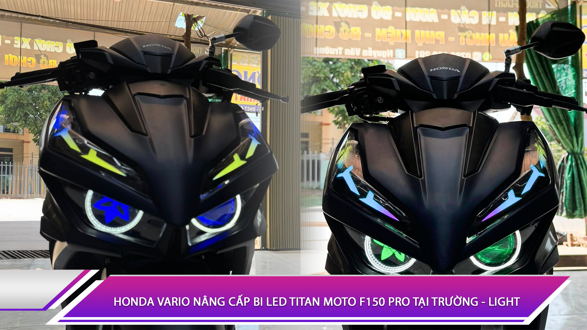 Honda Vario nâng cấp bi LED Titan Moto F150 Pro tại Trường - Light