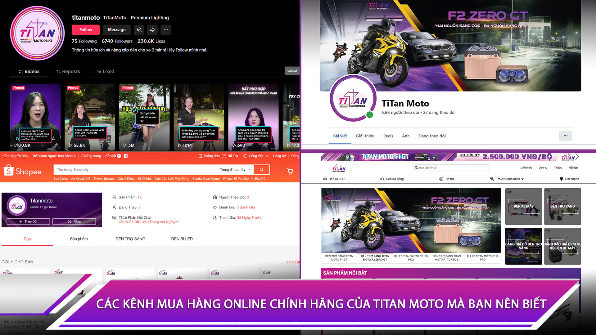 Các kênh mua hàng online chính hãng của Titan Moto mà bạn nên biết
