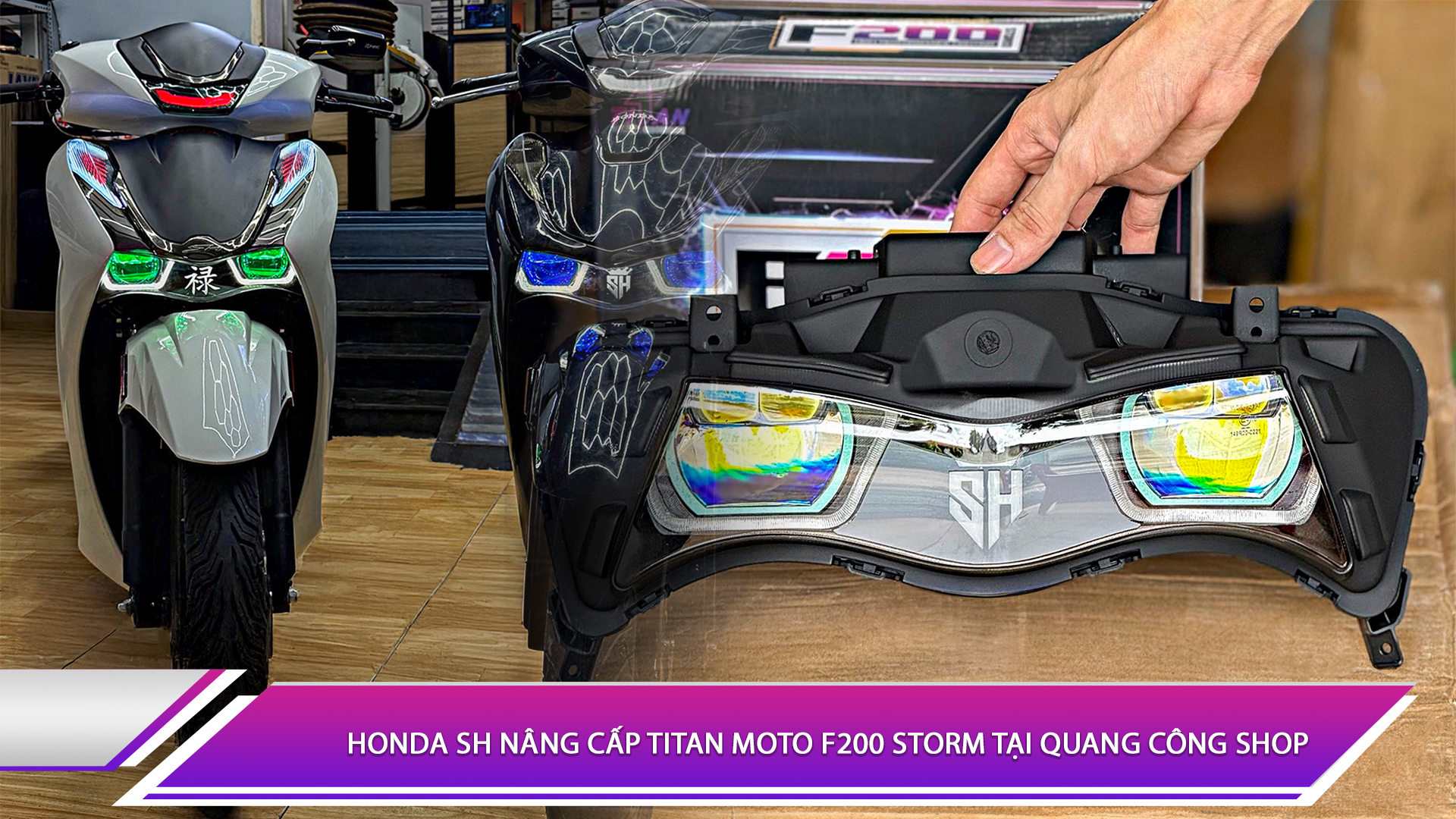 Honda SH nâng cấp Titan Moto F200 Storm tại Quang Công Shop