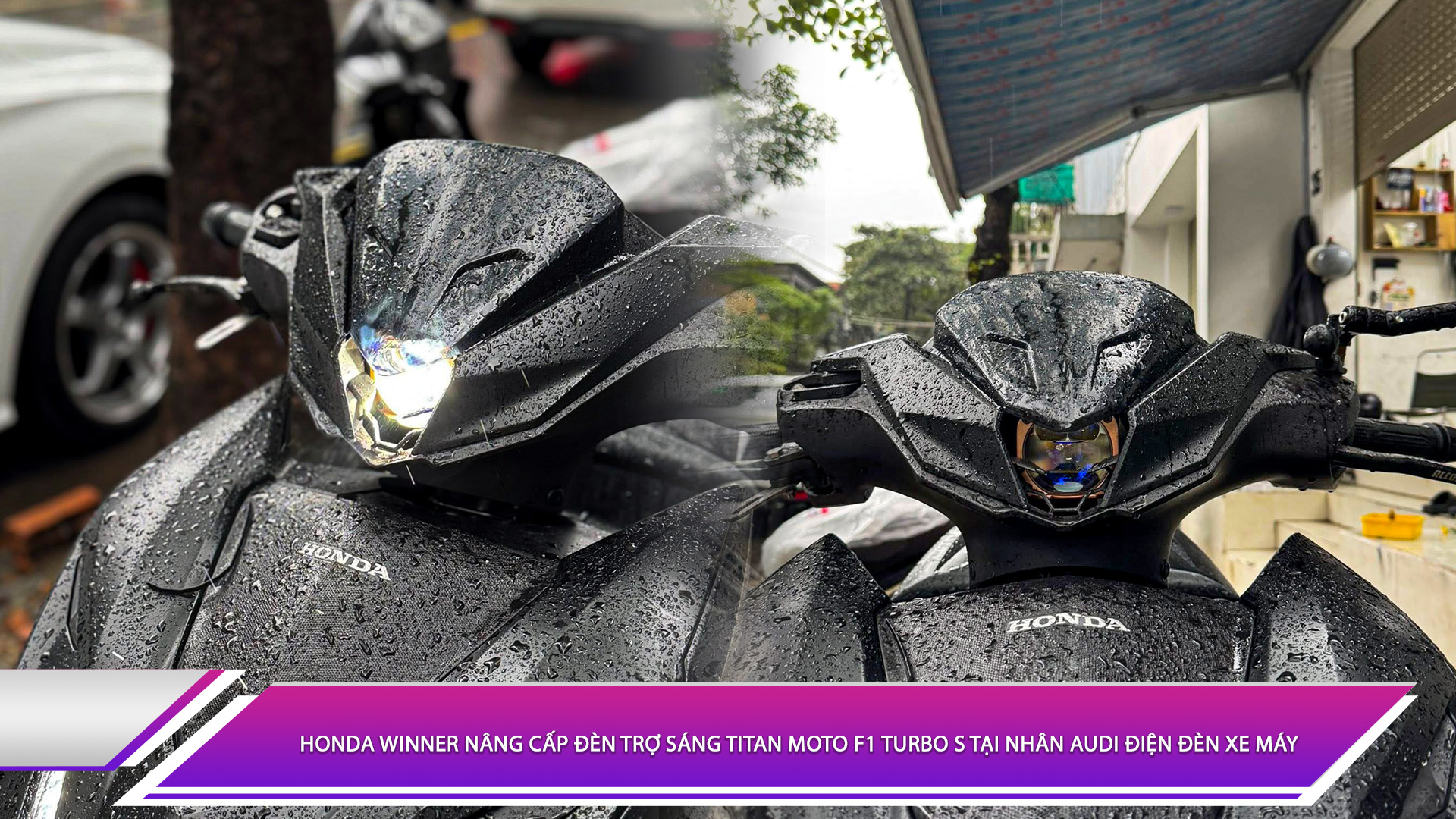 Honda Winner nâng cấp đèn trợ sáng Titan Moto F1 Turbo S tại Nhân Audi Điện Đèn Xe Máy