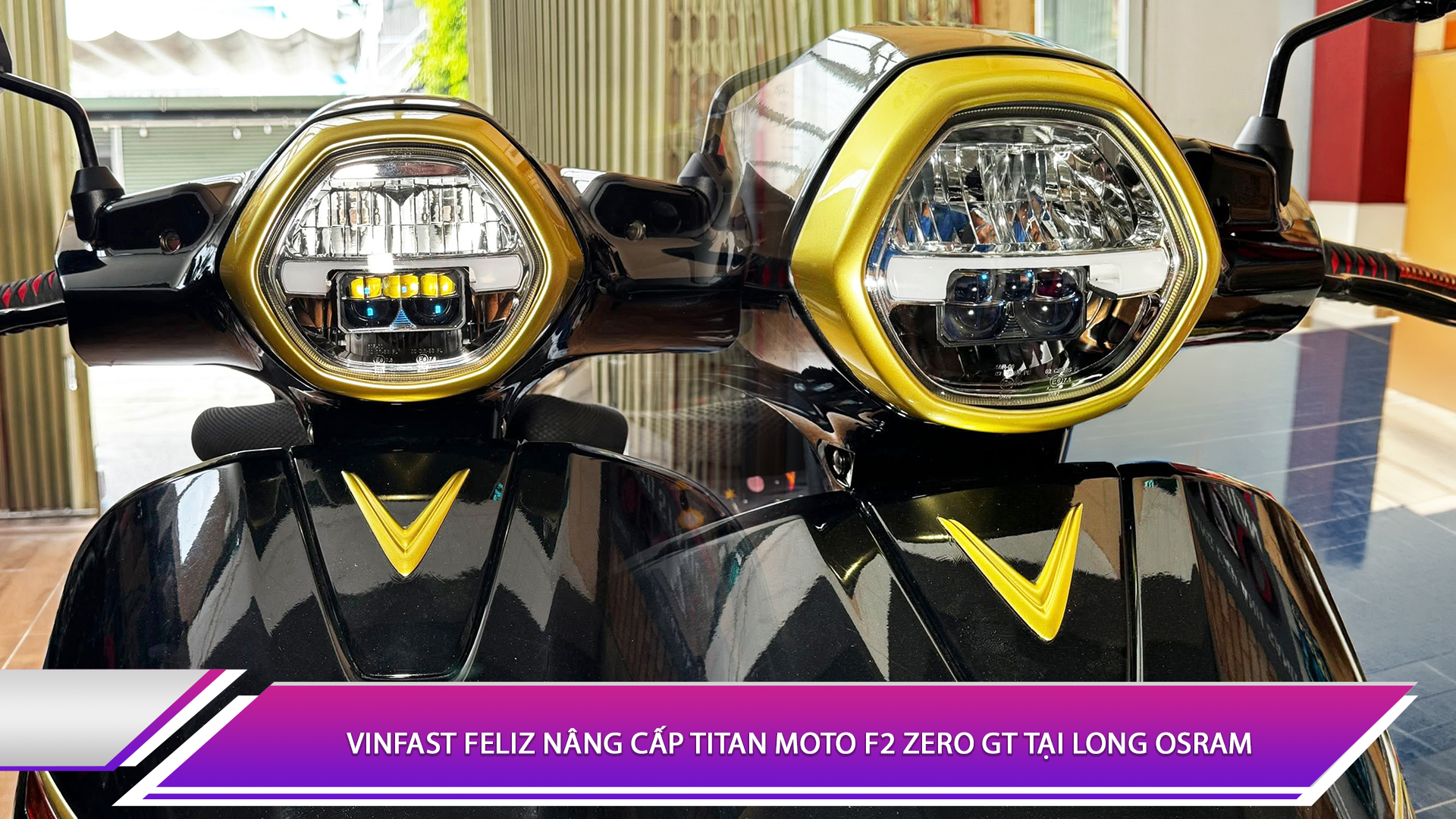 Vinfast Feliz nâng cấp Titan Moto F2 Zero GT tại Long Osram