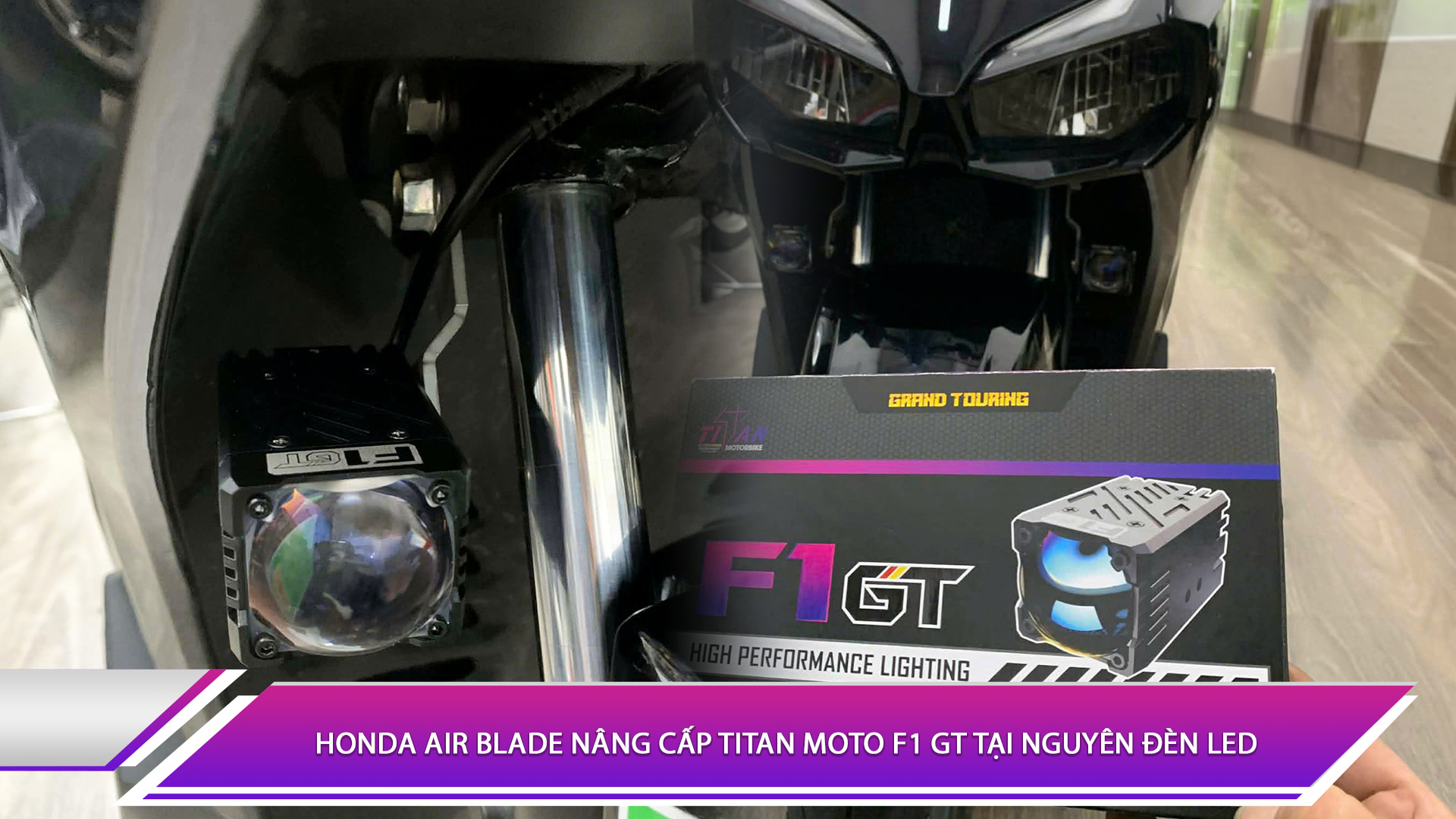 Honda Air Blade nâng cấp Titan Moto F1 GT tại Nguyên Đèn LED