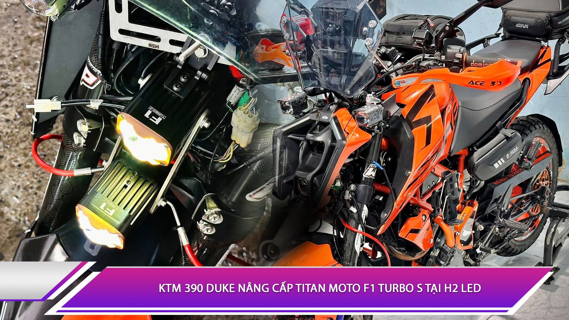 KTM 390 Duke nâng cấp Titan Moto F1 Turbo S tại H2 LED