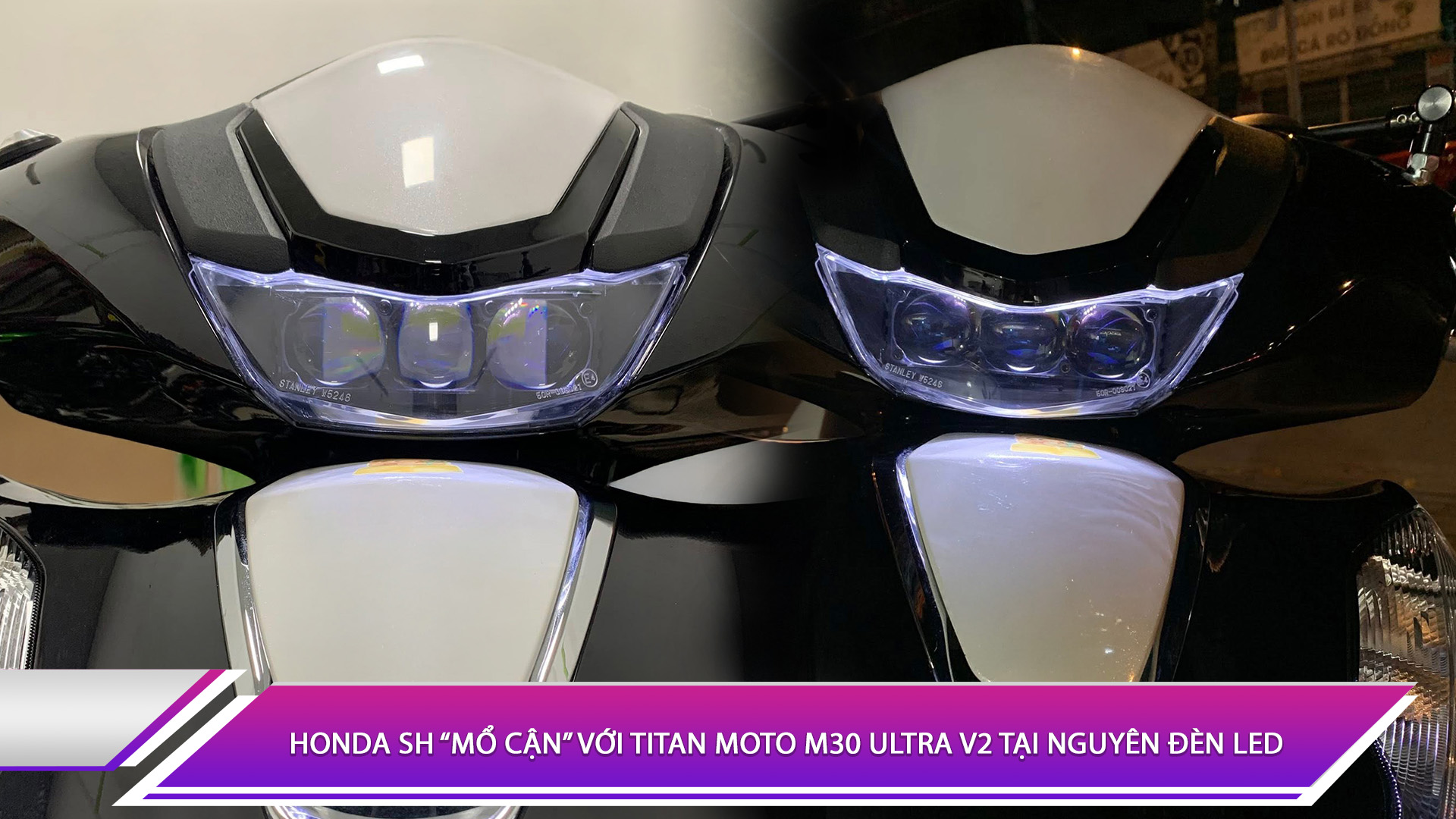 Honda SH “mổ cận” với Titan Moto M30 Ultra V2 tại Nguyên Đèn LED